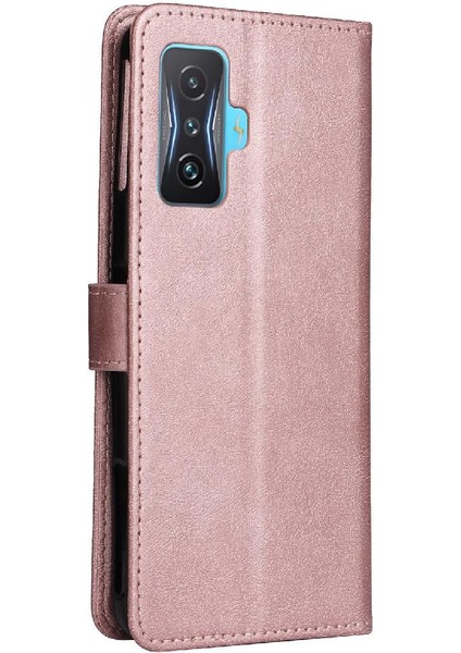 Xiaomi Poco F4 Gt Için Flip Case Klasik Düz Renk Yüksek Kaliteli Deri (Yurt Dışından)