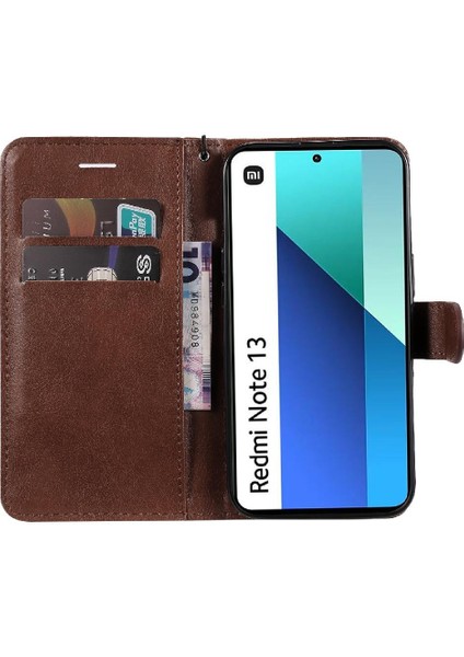 Xiaomi Redmi Not 13 Için Flip Case 4g Kart Yuvası ile Yüksek Kalite Deri (Yurt Dışından)