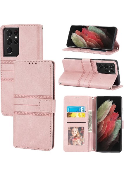 Samsung Galaxy S21 Ultra 5g Için Flip Case Pu Deri Cüzdan Kılıf Kapatma (Yurt Dışından)