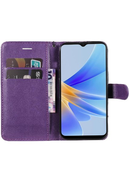 Kart Yuvası Iş Cüzdanı ile Oppo A17 Yüksek Kaliteli Deri Için Flip Case (Yurt Dışından)