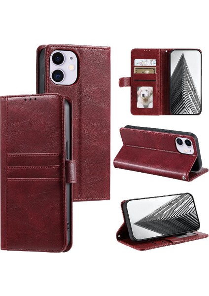 Iphone 11 Için Flip Case Pro Cüzdan 6 Kart Yuvaları Kickstand Pu Deri (Yurt Dışından)
