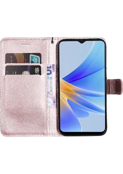 Kart Yuvası Iş Cüzdanı ile Oppo A17 Yüksek Kaliteli Deri Için Flip Case (Yurt Dışından)