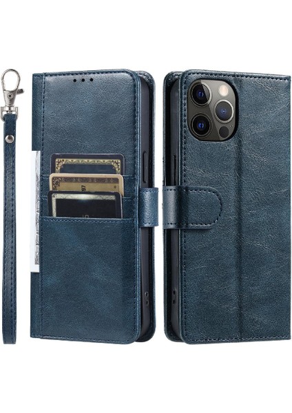 Iphone 12 Mini Kickstand Cüzdan 6 Kart Yuvaları Pu Deri Için Flip Case (Yurt Dışından)