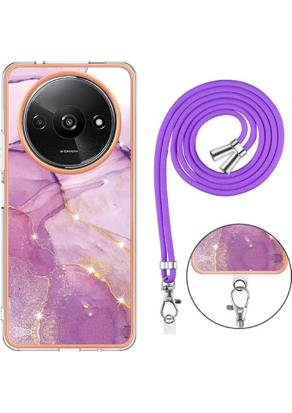 Xiaomi Redmi A3 Crossbody Kordon Askısı Tampon Mermer Yumuşak (Yurt Dışından) modelleri