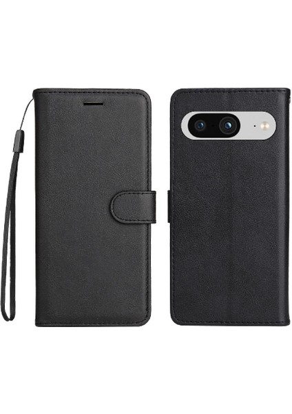 Kart Yuvası Yüksek Telefon ile Google Piksel 8 Klasik Düz Renk Için Flip Case (Yurt Dışından)