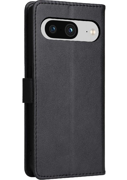 Kart Yuvası Yüksek Telefon ile Google Piksel 8 Klasik Düz Renk Için Flip Case (Yurt Dışından)