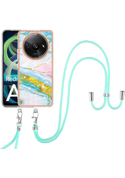 Xiaomi Redmi A3 Crossbody Kordon Askısı Tampon Mermer Yumuşak (Yurt Dışından)