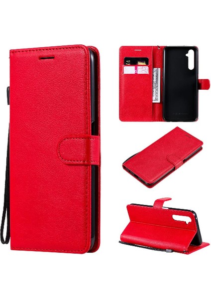 Kart Yuvası Katı ile Realme 6 Pro Iş Cüzdan Telefon Kılıfı Için Flip Case (Yurt Dışından)