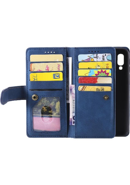 Samsung Galaxy A40 9 Kart Yuvaları Için Flip Case Kordon Kickstand Cüzdan Pu (Yurt Dışından) indirimleri