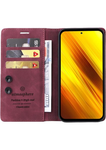 Xiaomi Poco X3 Nfc Için Flip Case Darbeye Deri Kılıf Kapak Çevirin (Yurt Dışından)