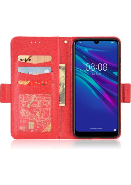 Huawei Y6 Için Kılıf 2019 Yan Toka Pu Deri Cüzdan Kart Yuvaları Tutucu (Yurt Dışından) indirimleri