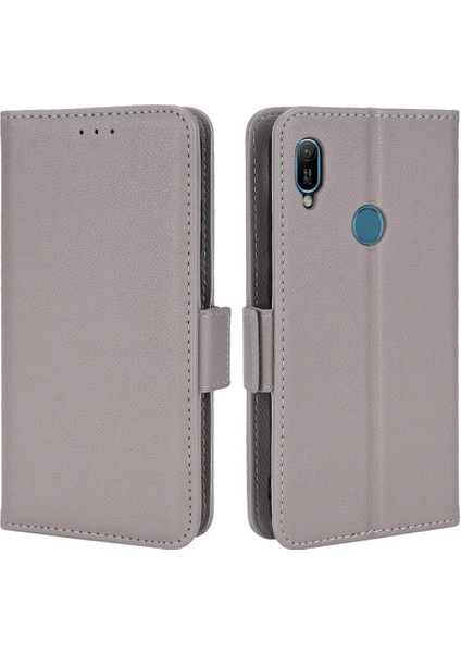 Huawei Y6 Için Kılıf 2019 Yan Toka Pu Deri Cüzdan Kart Yuvaları Tutucu (Yurt Dışından)