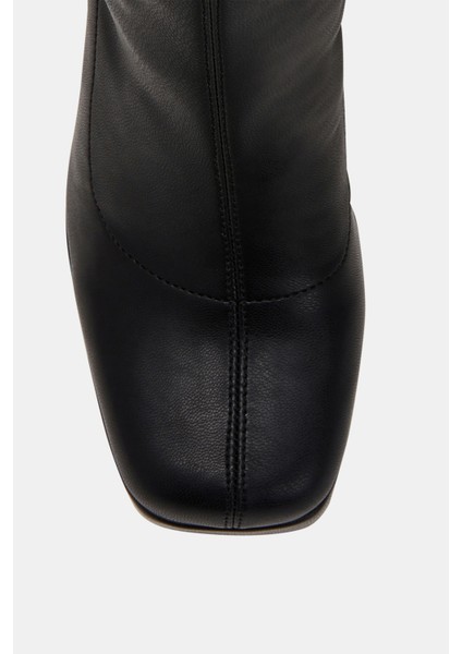 The Uplift Kadın Siyah Platform Topuklu Diz Üstü Streç Çizme fırsatları