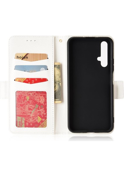 Huawei Nova 5t Manyetik Kart Yuvaları Için Kılıf Tutucu Yan Toka Cüzdan Pu (Yurt Dışından)