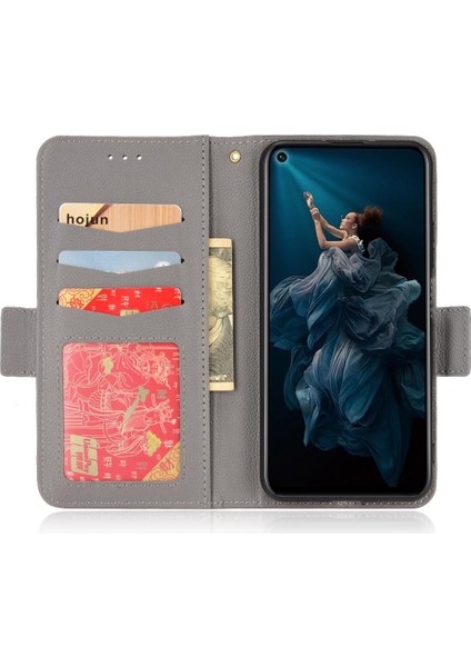 Huawei Nova 5t Manyetik Kart Yuvaları Için Kılıf Tutucu Yan Toka Cüzdan Pu (Yurt Dışından)