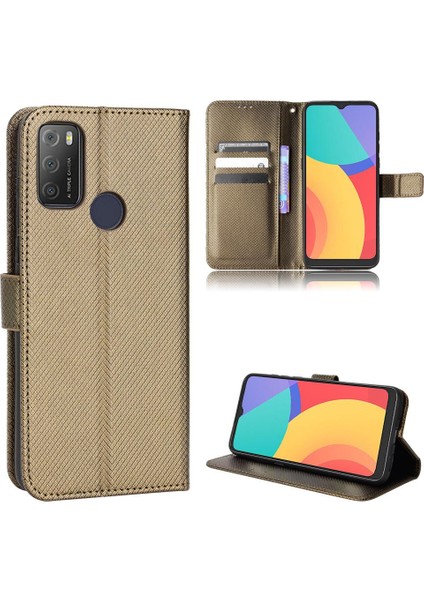 Alcatel 1s 2021 Kickstand Manyetik Cüzdan Kart Tutucu Kapak Için Kılıf (Yurt Dışından)