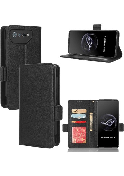 Asus Rog Telefon 7 Için Kılıf Yan Toka Cüzdan Kart Yuvaları Tutucu Manyetik Pu (Yurt Dışından)