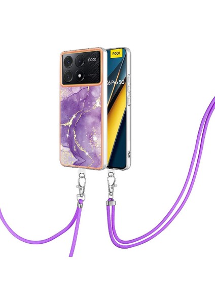 Xiaomi Poco X6 Pro Mermer Crossbody Kordon Askısı Tampon Yumuşak (Yurt Dışından)