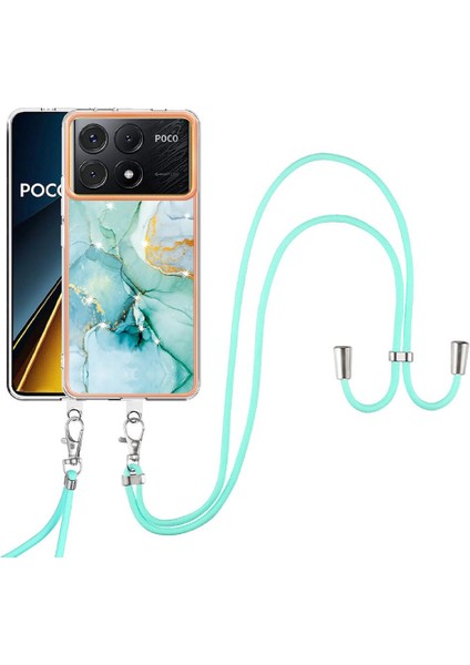 Xiaomi Poco X6 Pro Mermer Crossbody Kordon Askısı Tampon Yumuşak (Yurt Dışından)