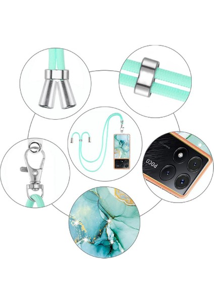 Xiaomi Poco X6 Pro Mermer Crossbody Kordon Askısı Tampon Yumuşak (Yurt Dışından) fırsatları