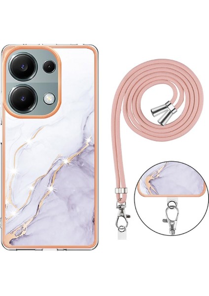 Xiaomi Poco M6 Pro 4g Tampon Mermer Crossbody Kordon Askısı Yumuşak (Yurt Dışından)