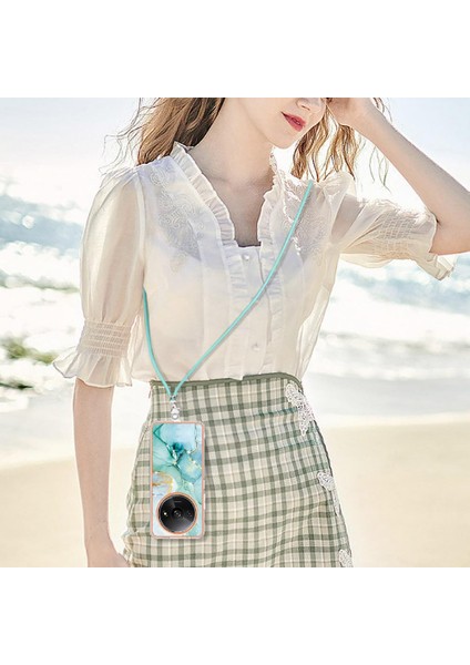 Xiaomi Redmi A3 Crossbody Kordon Askısı Tampon Mermer Yumuşak (Yurt Dışından) modelleri