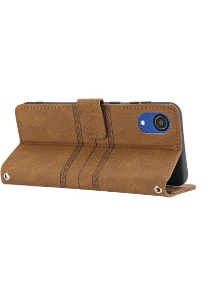 Samsung Galaxy A03 Çekirdek Pu Deri Kickstand Manyetik Kılıf Için Flip Case (Yurt Dışından)