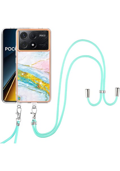 Xiaomi Poco X6 Pro Mermer Crossbody Kordon Askısı Tampon Yumuşak (Yurt Dışından)