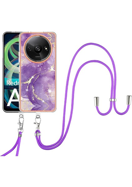 Xiaomi Redmi A3 Crossbody Kordon Askısı Tampon Mermer Yumuşak (Yurt Dışından)