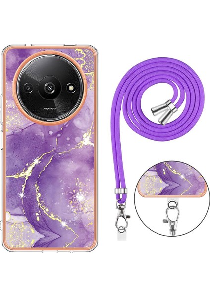 Xiaomi Redmi A3 Crossbody Kordon Askısı Tampon Mermer Yumuşak (Yurt Dışından) fırsatları