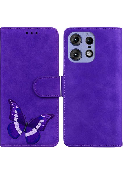 Motorola Moto Kenar 50 Pro Renk Baskılı Kart Yuvaları Kelebek Flip Case (Yurt Dışından)