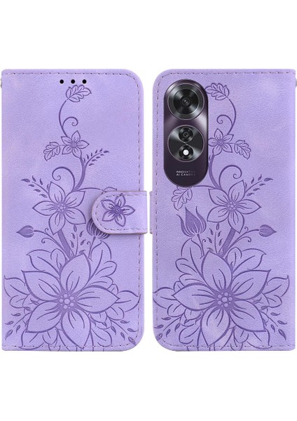 Oppo A60 4g Cüzdan Için Flip Case Kickstand Kart Tutucu Manyetik Kabartmalı (Yurt Dışından)