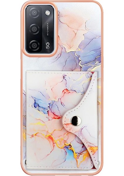 Oppo Için Kılıf A16/A16S/A54S Ince Cüzdan Mermer Yumuşak Tpu Tampon Kart Yuvaları (Yurt Dışından)