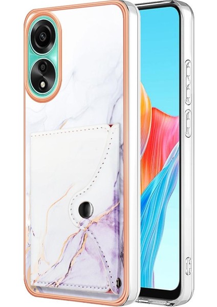 Oppo A78 4g Ince Cüzdan Yumuşak Tpu Tampon Mermer Kart Yuvaları Için Kılıf (Yurt Dışından)