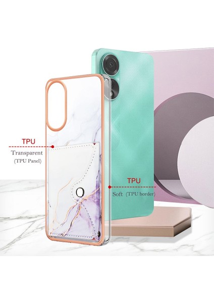 Oppo A78 4g Ince Cüzdan Yumuşak Tpu Tampon Mermer Kart Yuvaları Için Kılıf (Yurt Dışından) fiyatları
