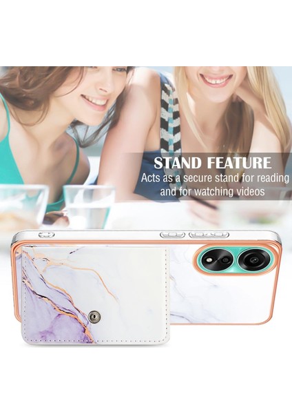 Oppo A78 4g Ince Cüzdan Yumuşak Tpu Tampon Mermer Kart Yuvaları Için Kılıf (Yurt Dışından) indirimleri