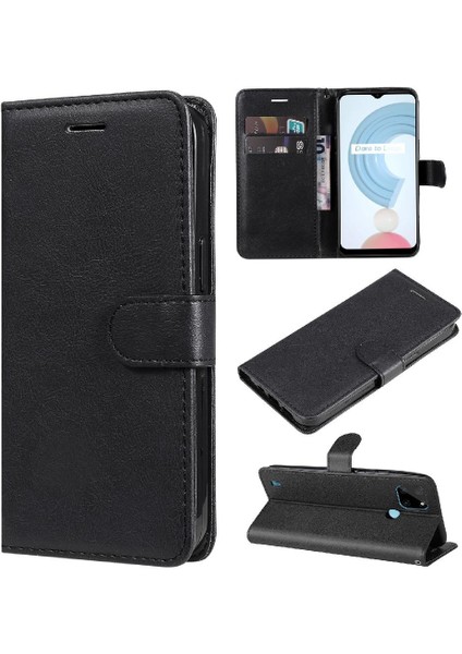 Kart Yuvası Klasik Kılıf ile Realme C21Y Yüksek Kaliteli Deri Için Flip Case (Yurt Dışından)