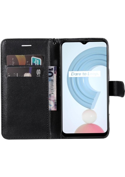 Kart Yuvası Klasik Kılıf ile Realme C21Y Yüksek Kaliteli Deri Için Flip Case (Yurt Dışından) fırsatları
