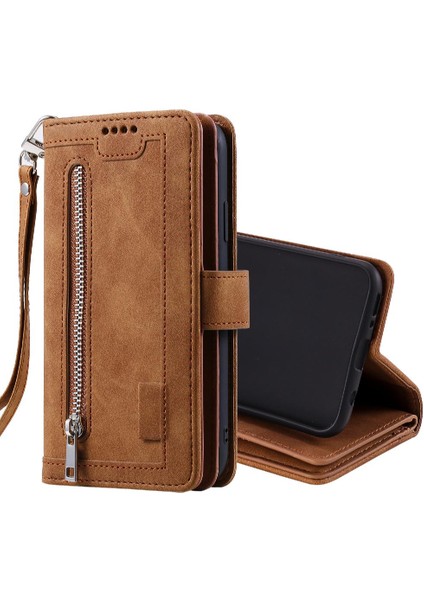 Samsung Galaxy A40 9 Kart Yuvaları Için Flip Case Kordon Kickstand Cüzdan Pu (Yurt Dışından)