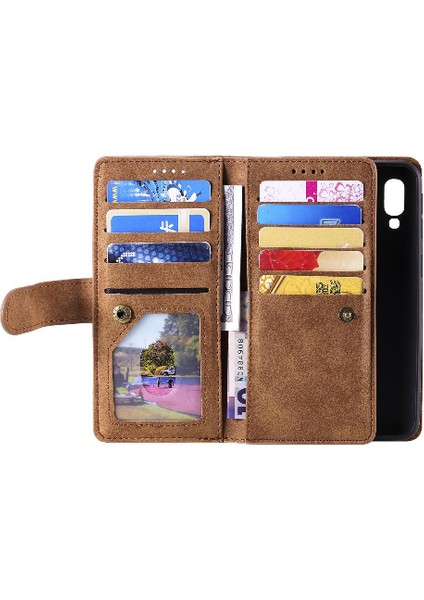 Samsung Galaxy A40 9 Kart Yuvaları Için Flip Case Kordon Kickstand Cüzdan Pu (Yurt Dışından) indirimleri
