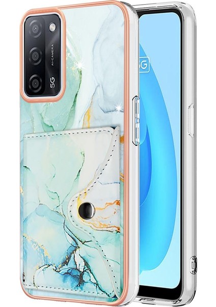 Oppo Için Kılıf A16/A16S/A54S Ince Cüzdan Mermer Yumuşak Tpu Tampon Kart Yuvaları (Yurt Dışından)