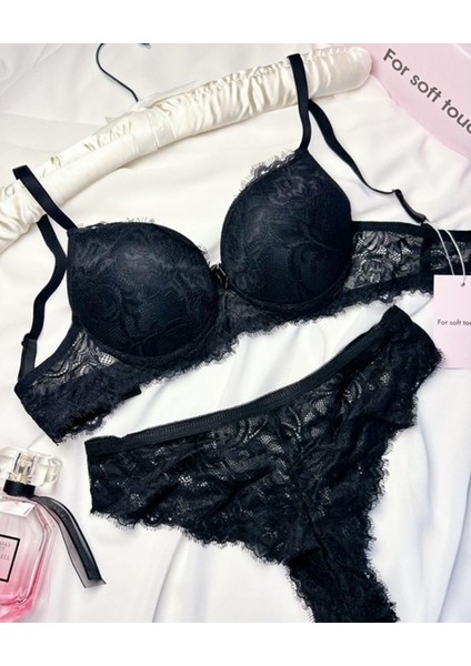 Es Lingerie Mona Black Sütyen Takımı Destekli