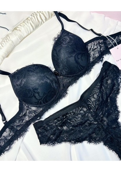 Es Lingerie Mona Black Sütyen Takımı Destekli