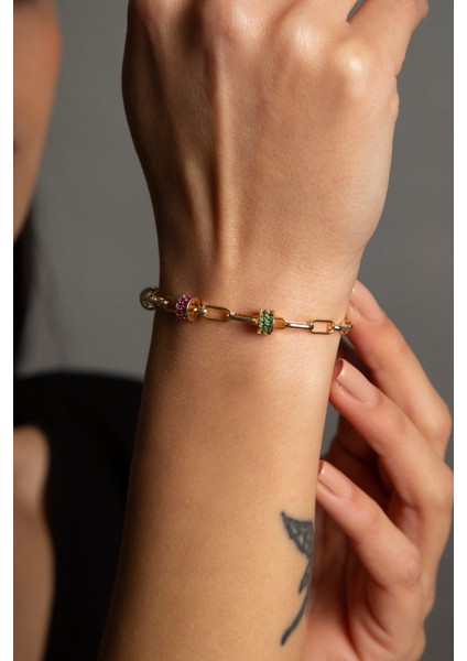 Kadın Renkli Zincir Bileklik