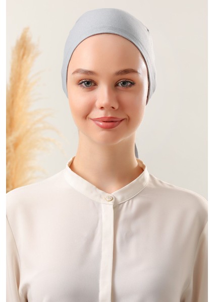 Dikişli Bone Açık Gri