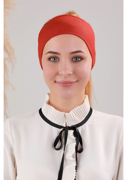 Sihirli Yapışkanlı Kaymayan Bandana Spor Bone Kiremit Kırmızısı modelleri