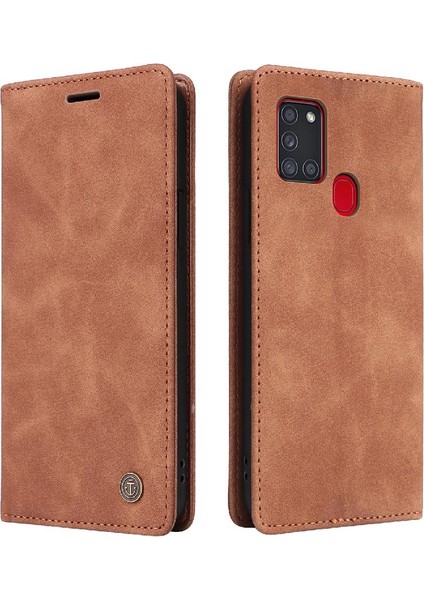 Samsung Galaxy A21S Için Flip Case Kapak Cüzdan Deri Kılıf Basit (Yurt Dışından)