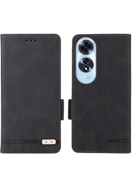 Oppo A60 4g Manyetik Karbon Fiber Deri Için Kılıf Folio Flip Case Tam (Yurt Dışından)