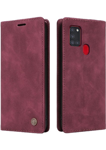 Samsung Galaxy A21S Için Flip Case Kapak Cüzdan Deri Kılıf Basit (Yurt Dışından)