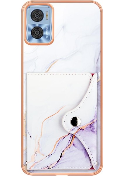 Motorola Moto E22 Kart Yuvaları Yumuşak Tpu Tampon Mermer Ince Cüzdan (Yurt Dışından) fırsatları